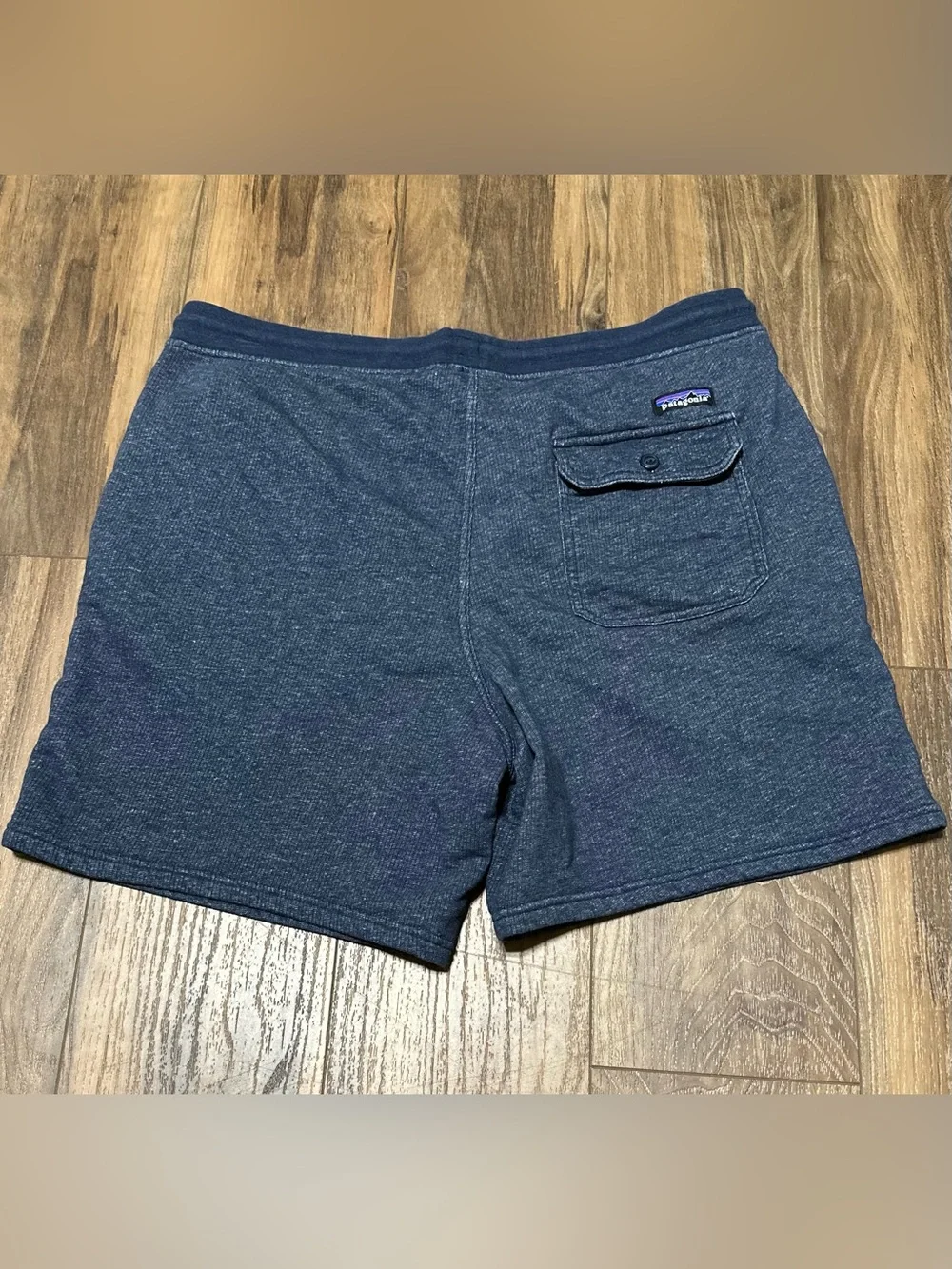 Patagonia Shorts Men's XL  Fleece Navy Blue Mahnya Organic Cotton 7”